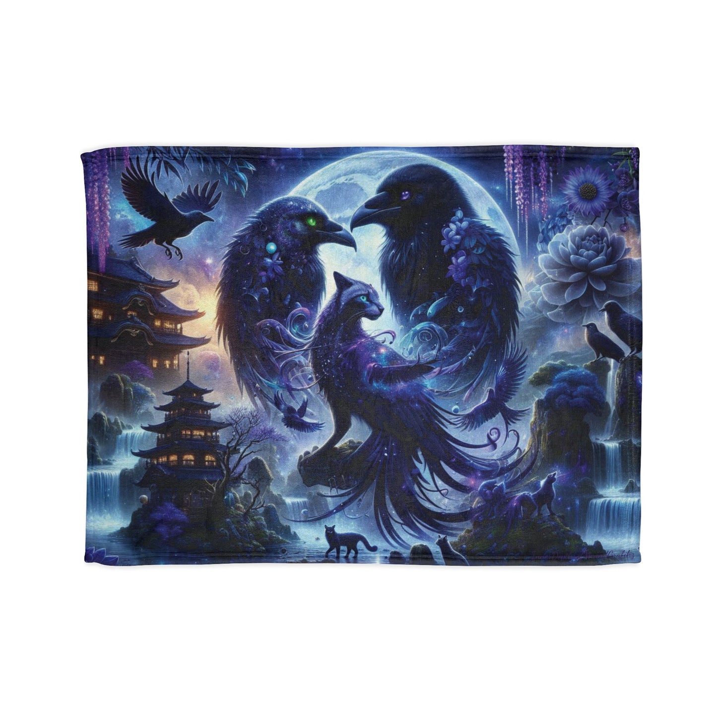 Fleece Raven Love Dyvyne Cat Friendship Design