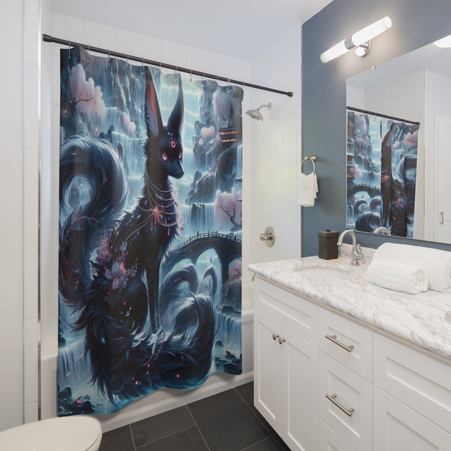 Mystykal Fox Shower Curtayn Desygn