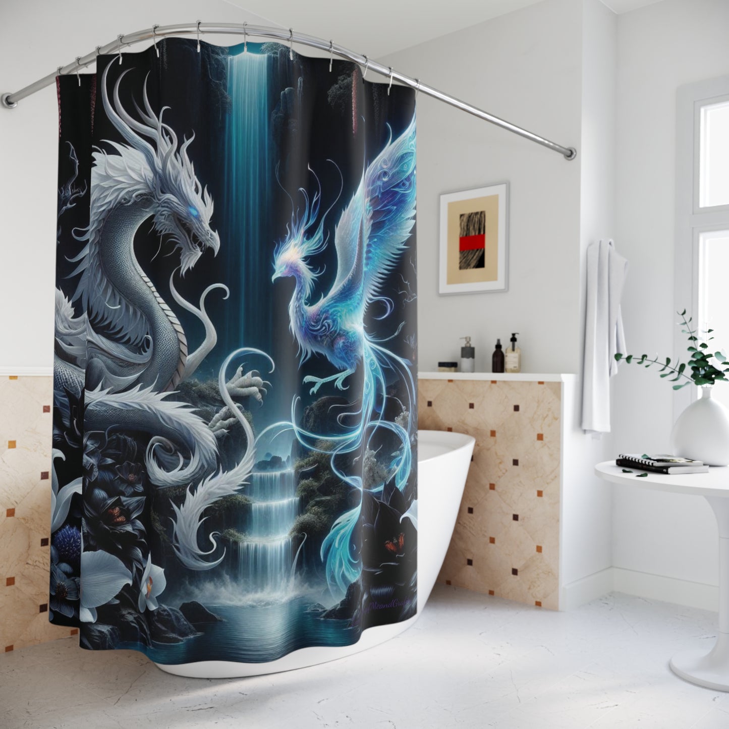 Dragon and Phoenix  shower curtain