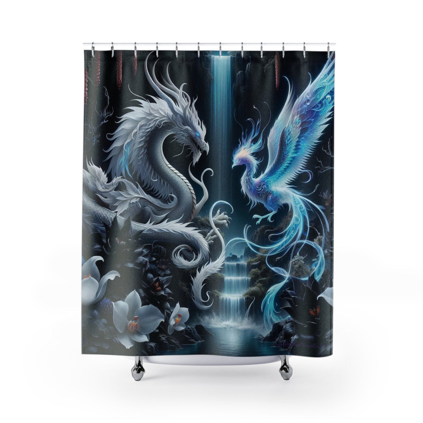 Dragon and Phoenix  shower curtain