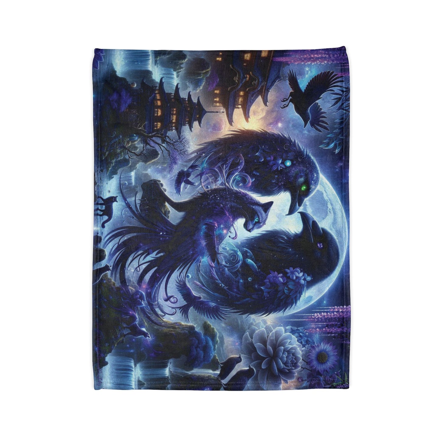 Fleece Raven Love Dyvyne Cat Friendship Design